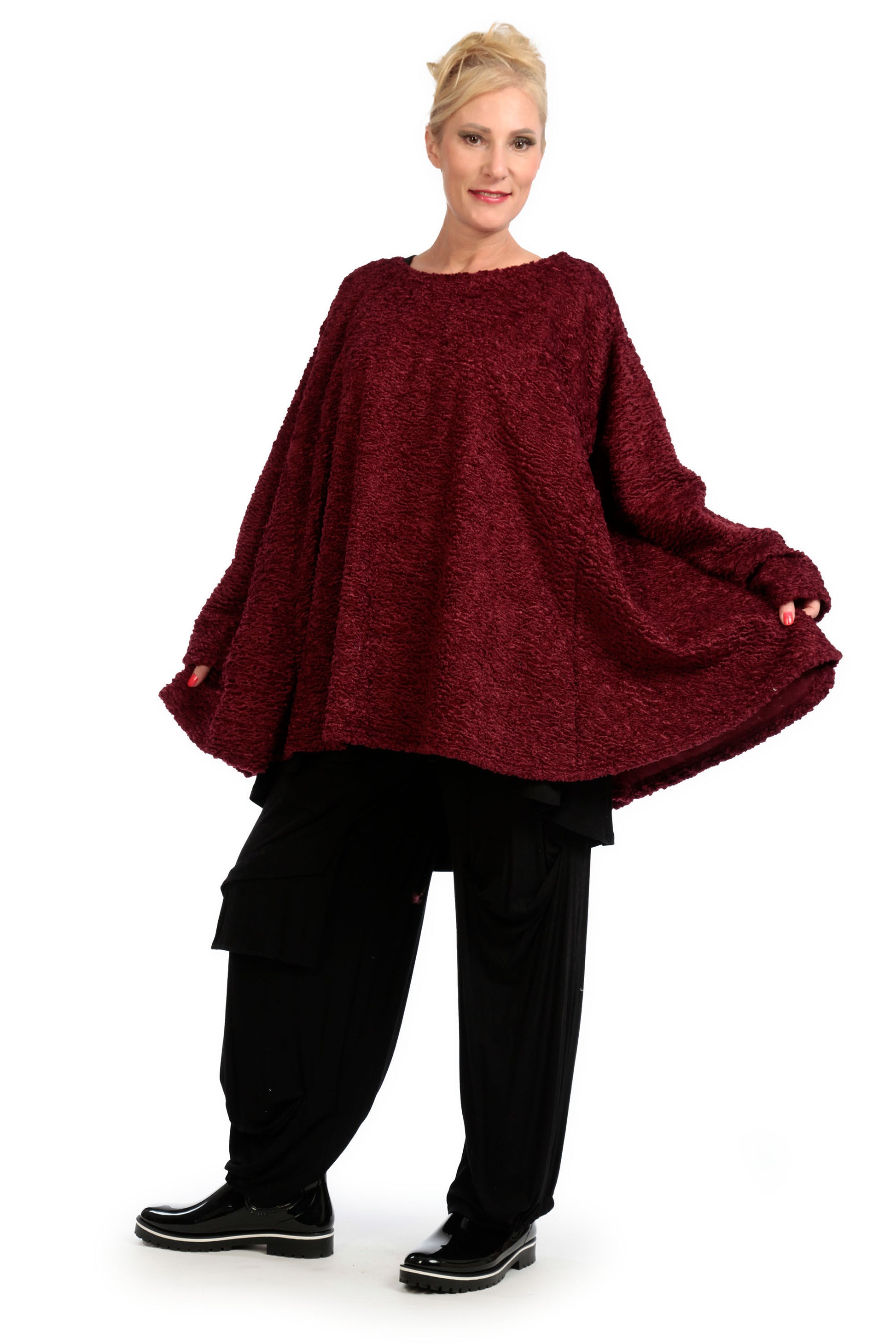  A-Form Bigshirt von AKH Fashion aus Polycarbonat, 1146.00593, Weinrot, Unifarben, Ausgefallen