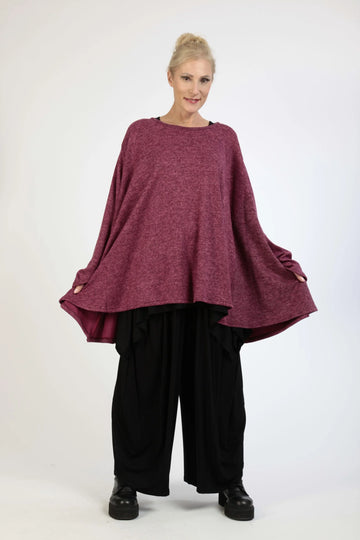  A-Form Bigshirt von AKH Fashion aus Polyester, 1179.00593, Fuchsia, Meliert, Schick, Modern