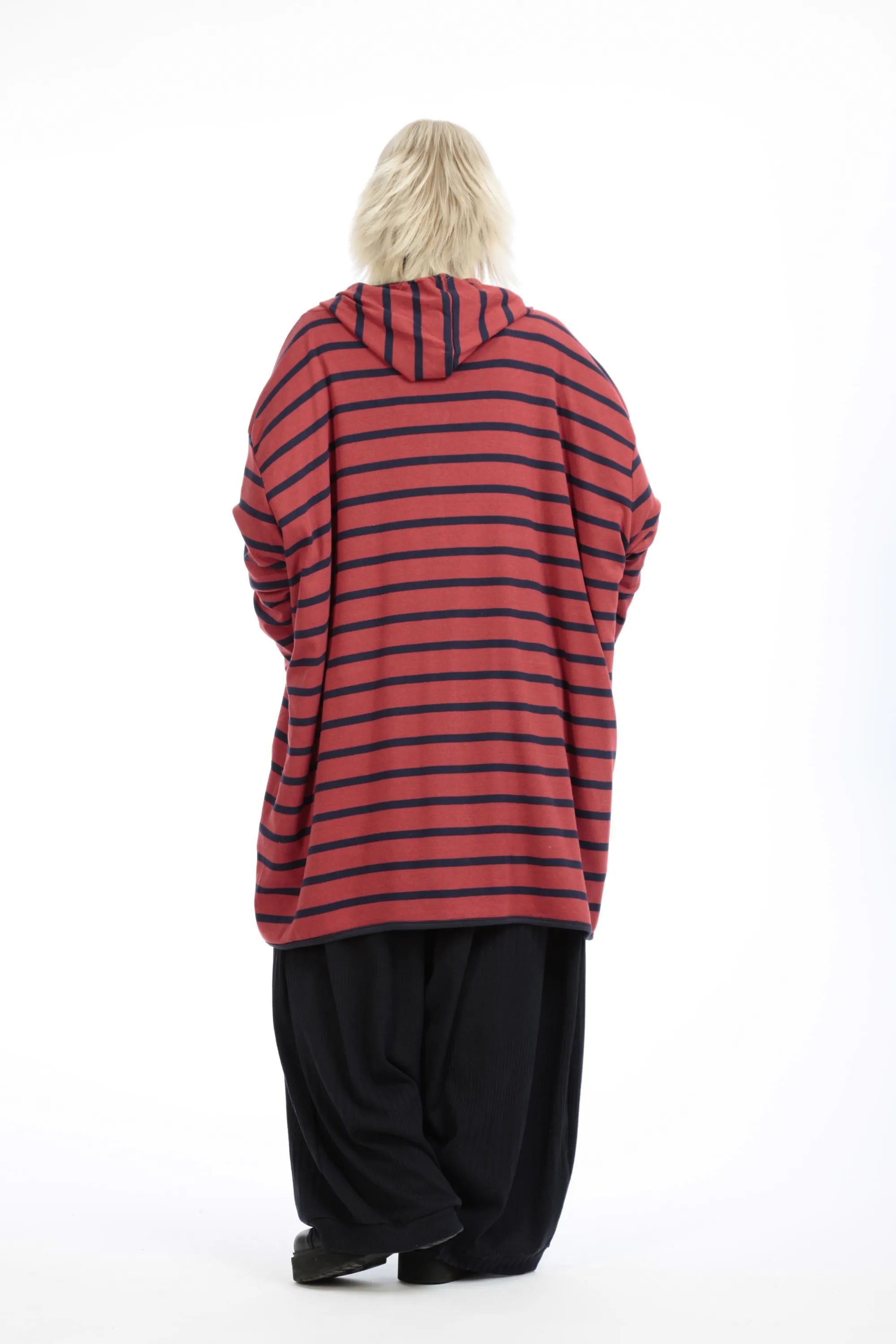  AKH Fashion Jacke in gerader Form, aus Materialmix, 1190.07598, Rot-Blau, Streifen