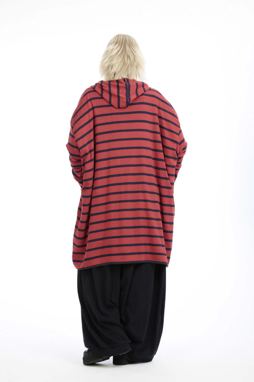  AKH Fashion Jacke in gerader Form, aus Materialmix, 1190.07598, Rot-Blau, Streifen