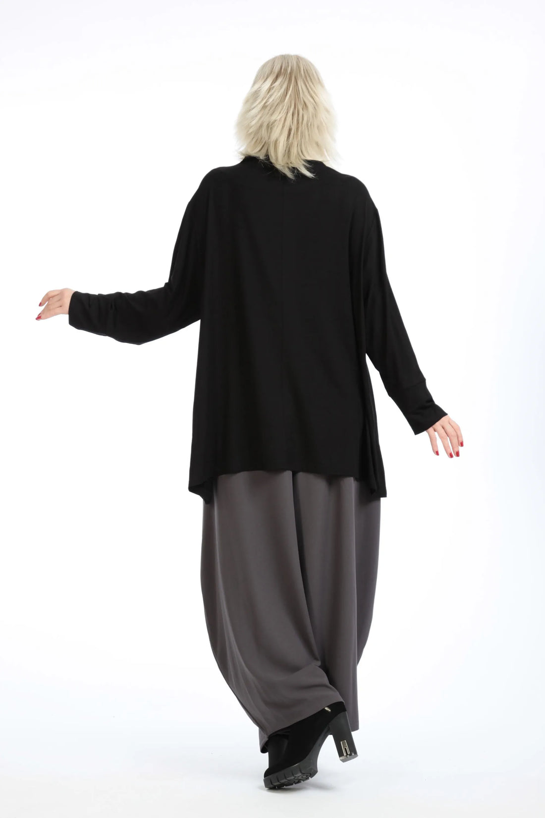  A-Form Shirt von AKH Fashion aus Viskose, 1195.02137, Schwarz, Unifarben, Schick, Modern