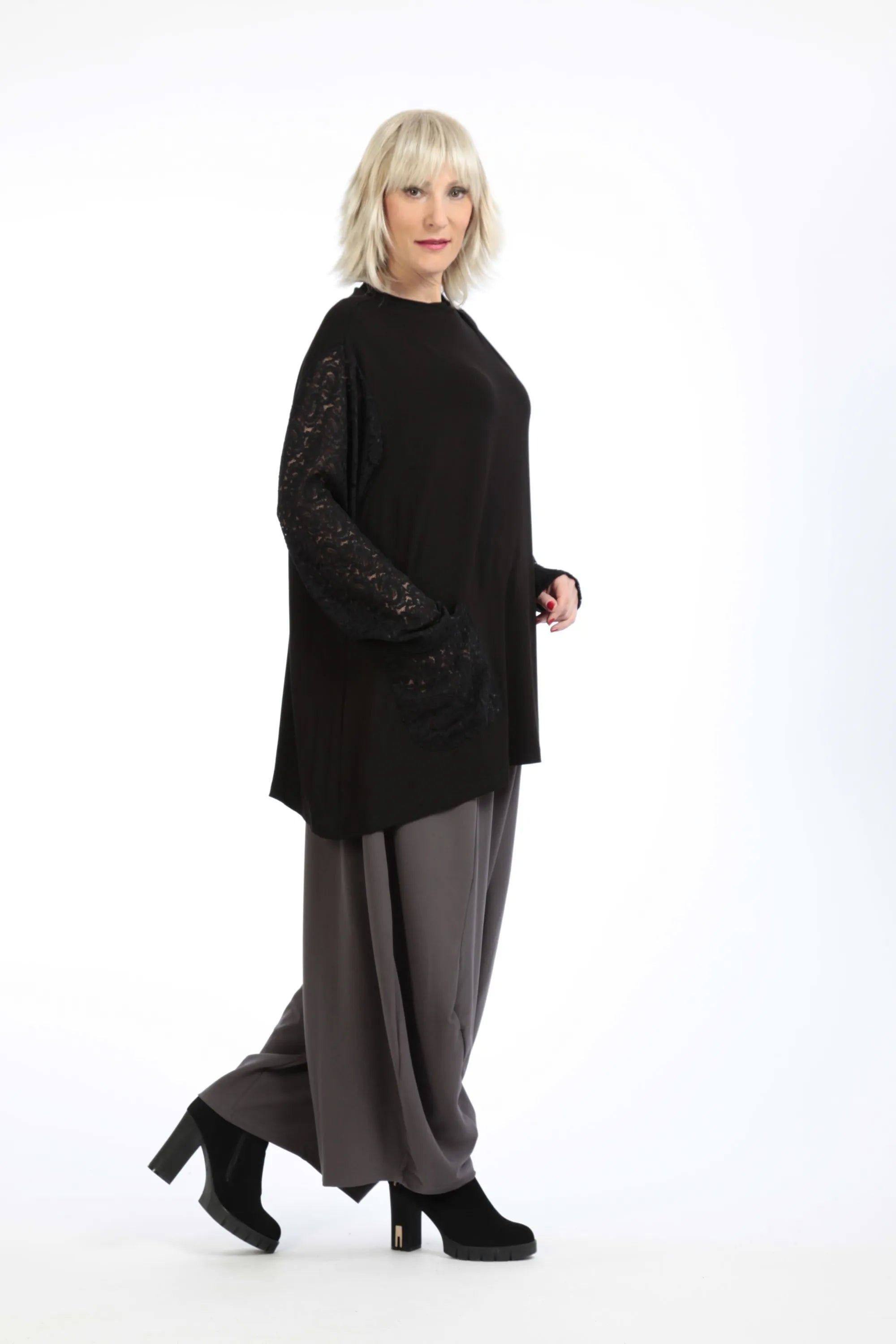 A-Form Shirt von AKH Fashion aus Viskose, ausgefallene, zeitlose Lagenlook Mode