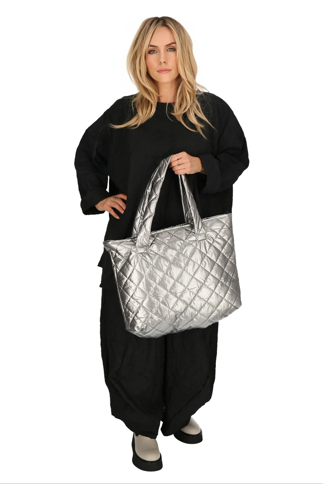  Tasche von AKH Fashion aus Polyurethan in gerader Form, 1196.08020, Silber, Ausgefallen