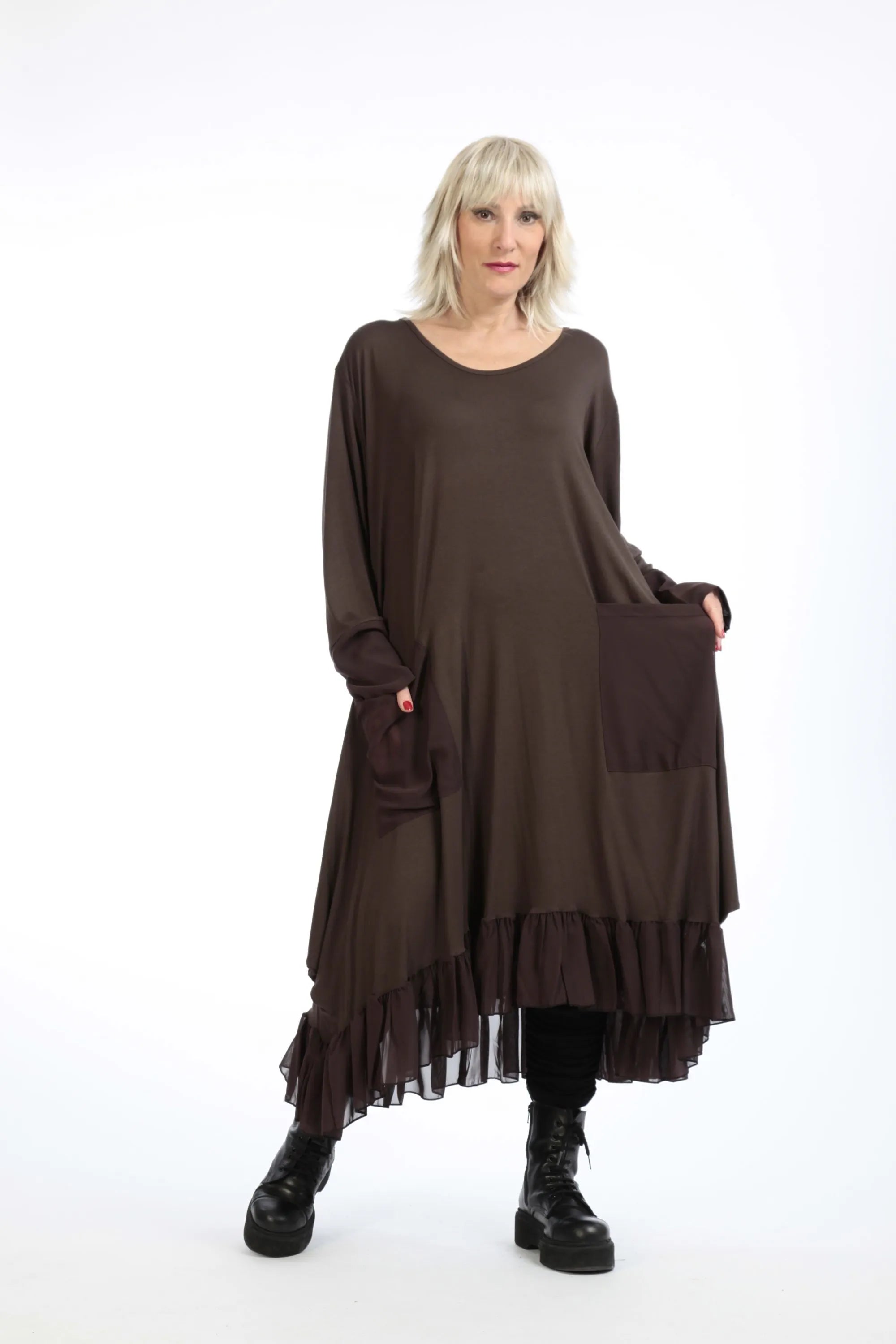  A-Form Kleid von AKH Fashion aus Viskose, 1197.05909, Braun, Schick, Modern, Bequem