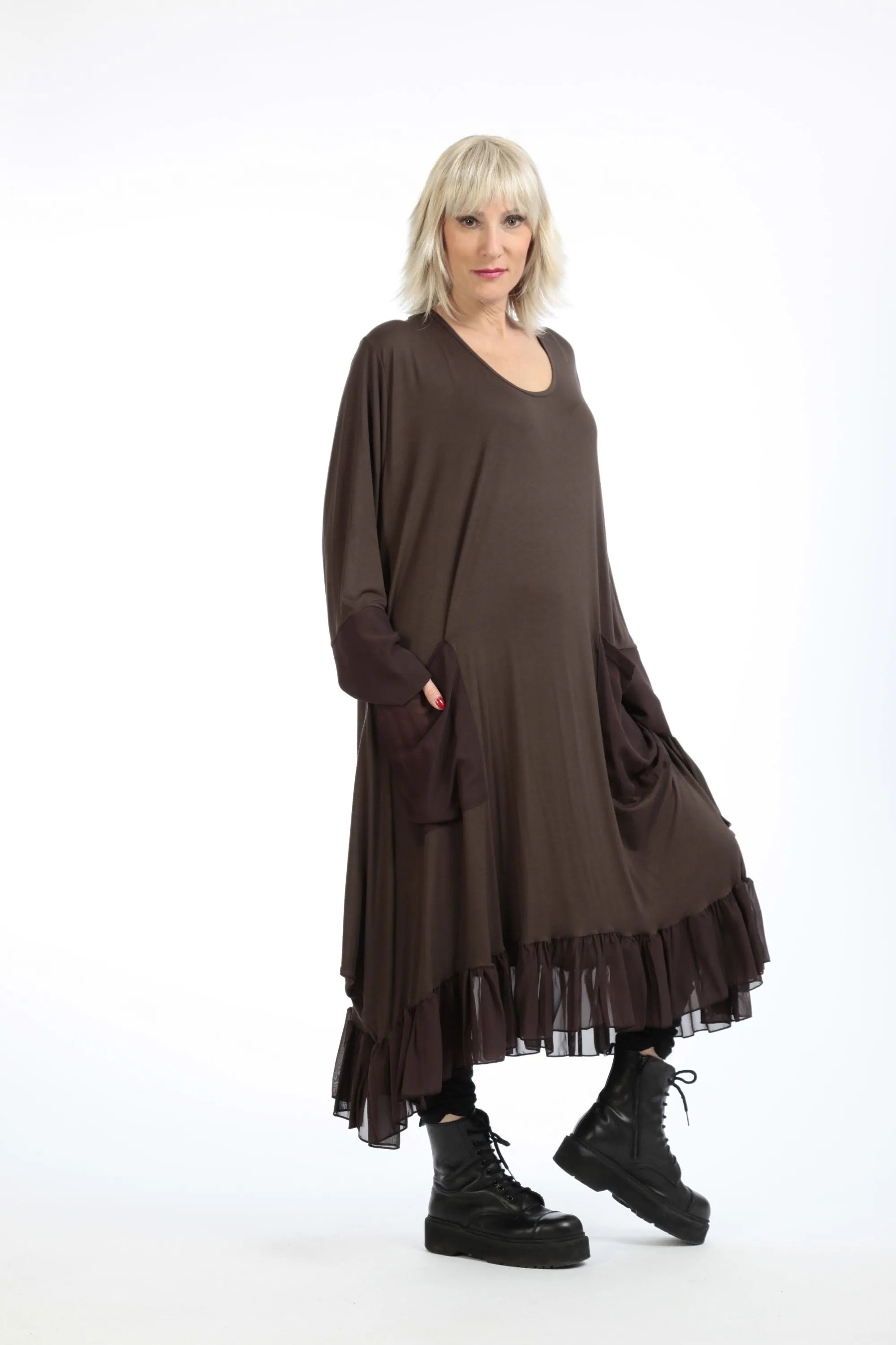  A-Form Kleid von AKH Fashion aus Viskose, 1197.05909, Braun, Schick, Modern, Bequem