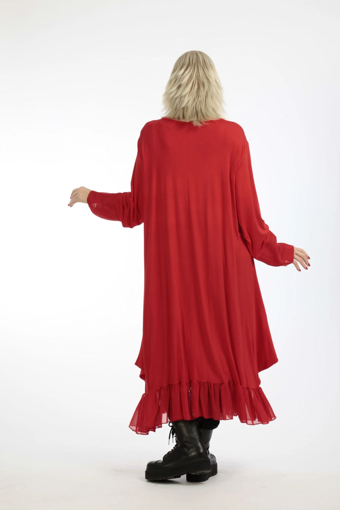  A-Form Kleid von AKH Fashion aus Viskose, 1197.05909, Rot, Unifarben, Ausgefallen, Modern