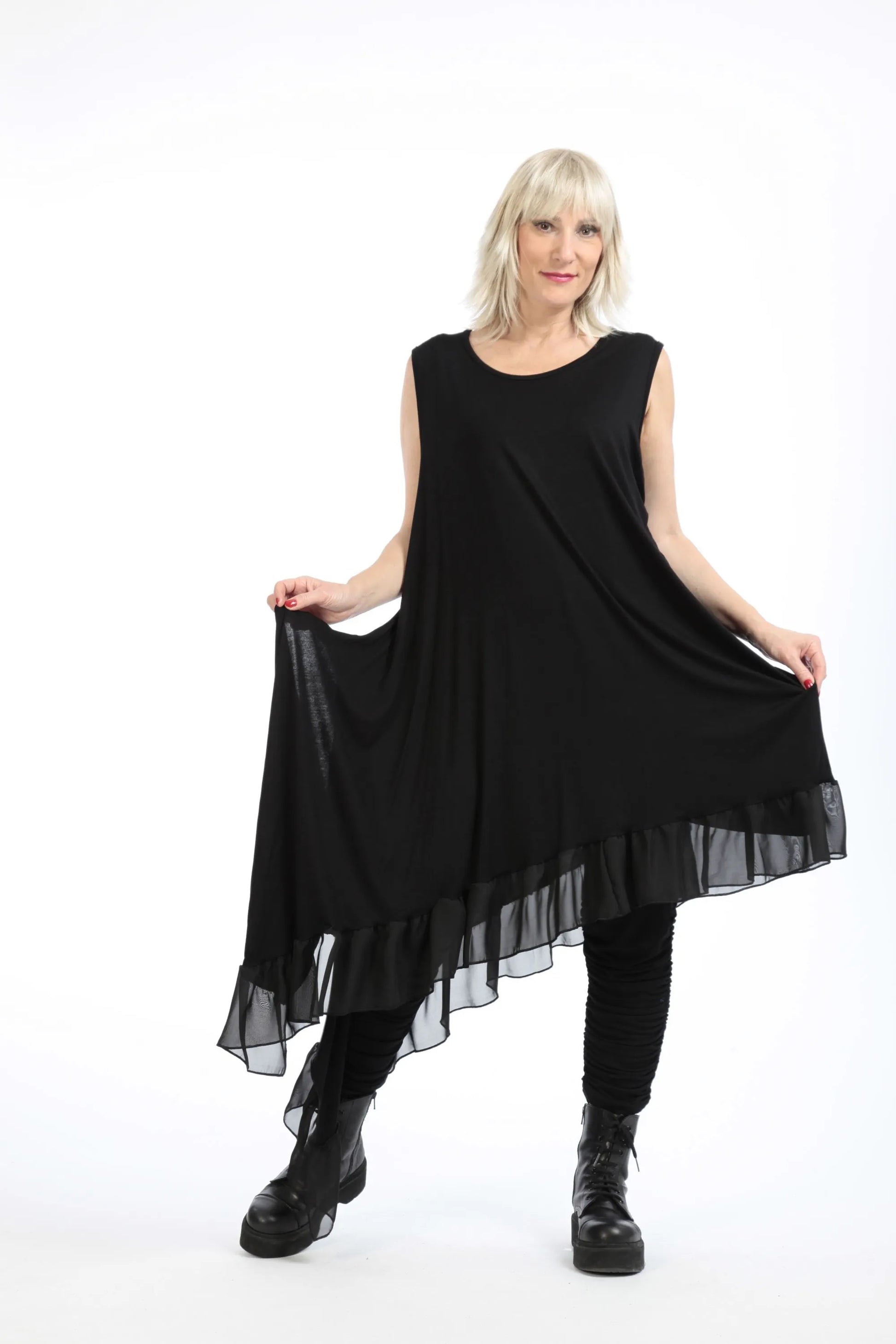  Tunika von AKH Fashion aus Viskose in asymmetrischer Form, 1197.06874, Schwarz, Schick