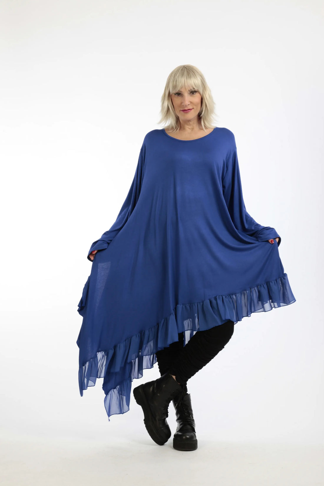  Kleid von AKH Fashion aus Viskose in asymmetrischer Form, 1197.06875, Blau, Ausgefallen