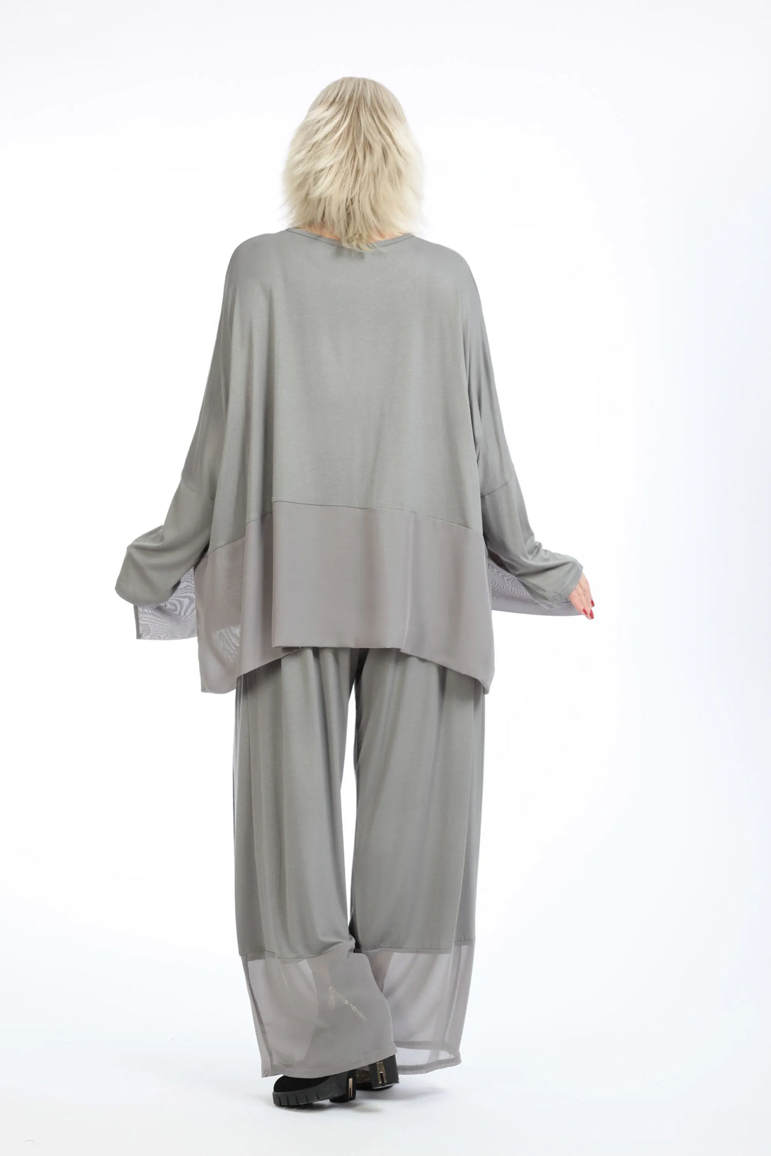  Bigshirt von AKH Fashion aus Viskose in kastiger Form, 1197.06877, Grau, Unifarben, Schick