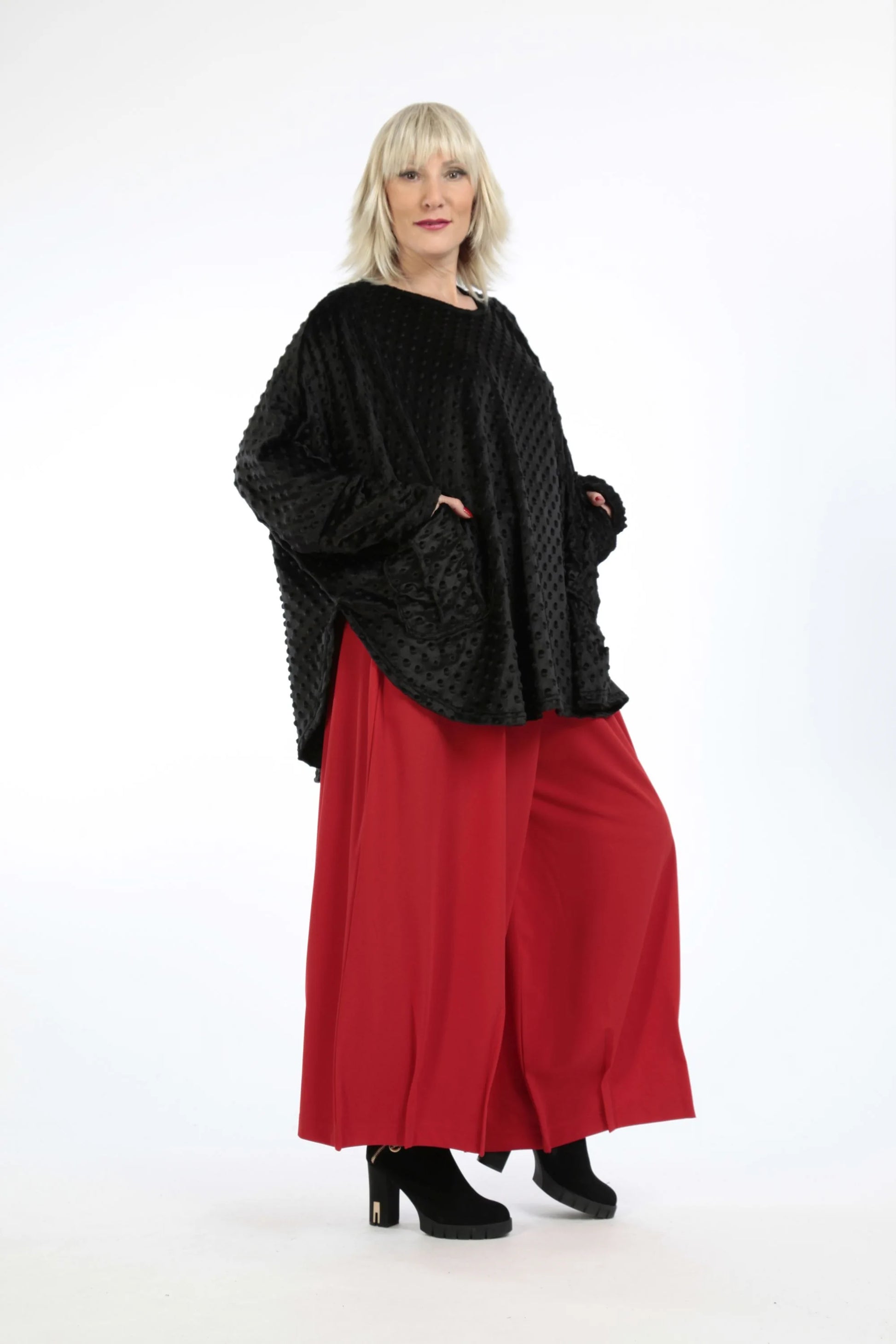  Bigshirt von AKH Fashion aus Polyester in gerundeter Form, 1207.06887, Schwarz, Ausgefallen