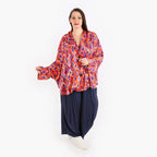 AKH Fashion Jacke in gerundeter Form, aus Viskose, 1309.00140, Orange-Violett-Blau