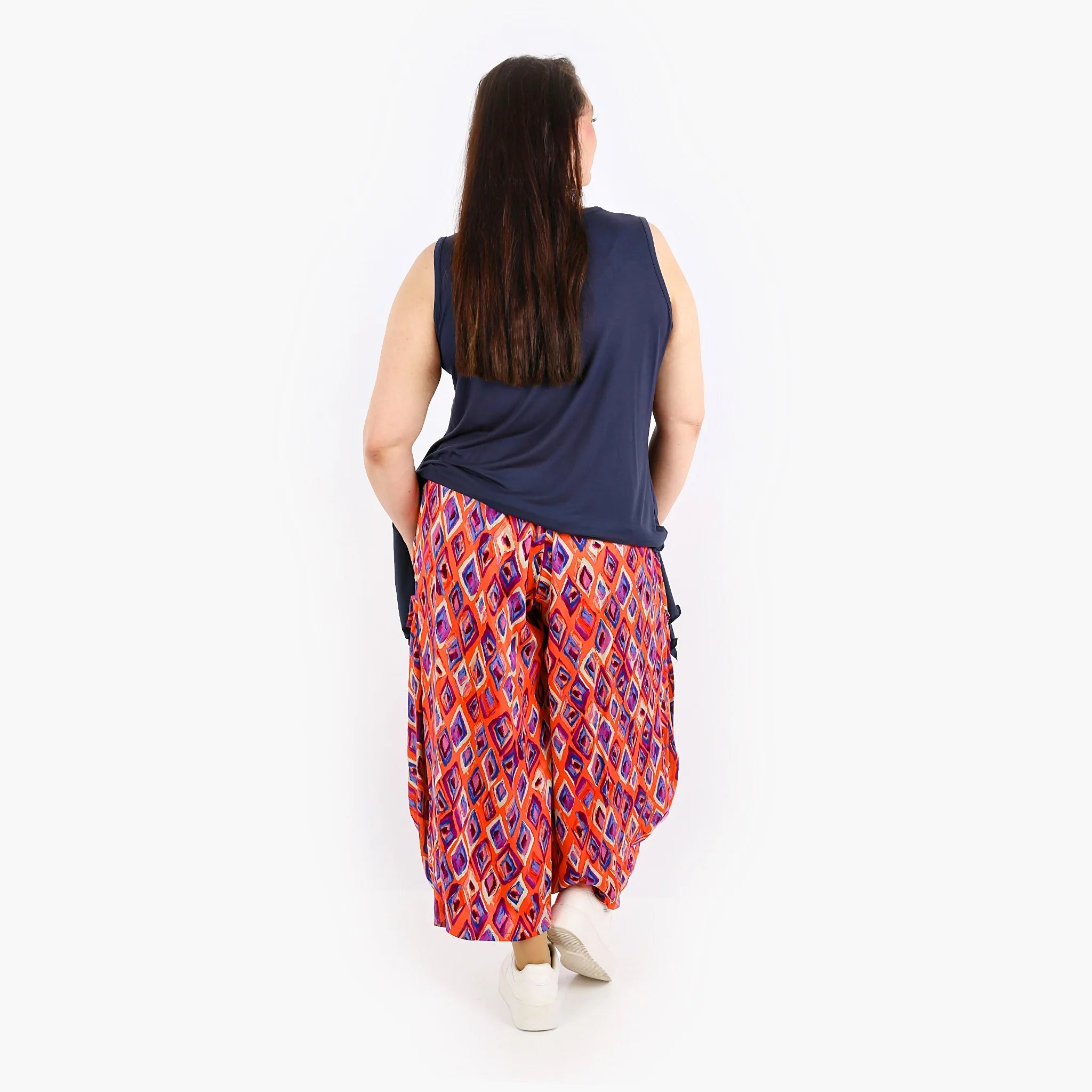  Ballonhose von AKH Fashion aus Viskose, 1309.08069, Orange-Violett-Blau, Farbmix, Schick