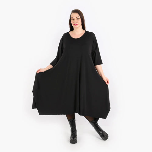  A-Form Kleid von AKH Fashion aus Materialmix, 1313.5927A, Schwarz, Schick, Modern, Bequem