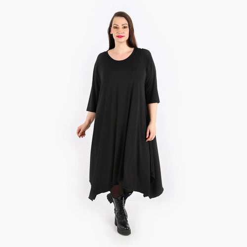  A-Form Kleid von AKH Fashion aus Materialmix, 1313.5927A, Schwarz, Schick, Modern, Bequem