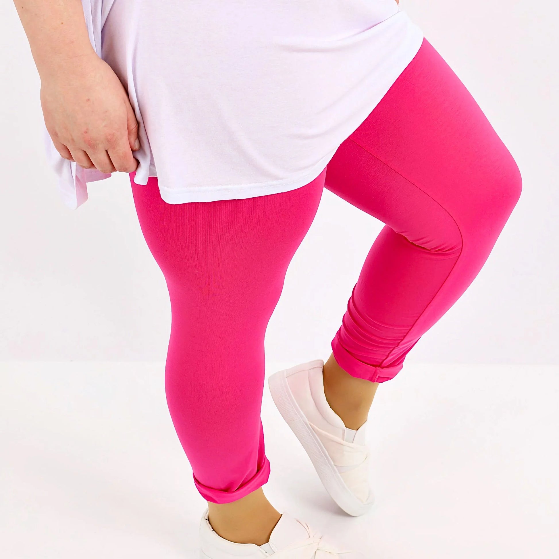  Leggings von AKH Fashion aus Viskose in gerader Form, 1233.0P100, Fuchsia, Schick, Modern