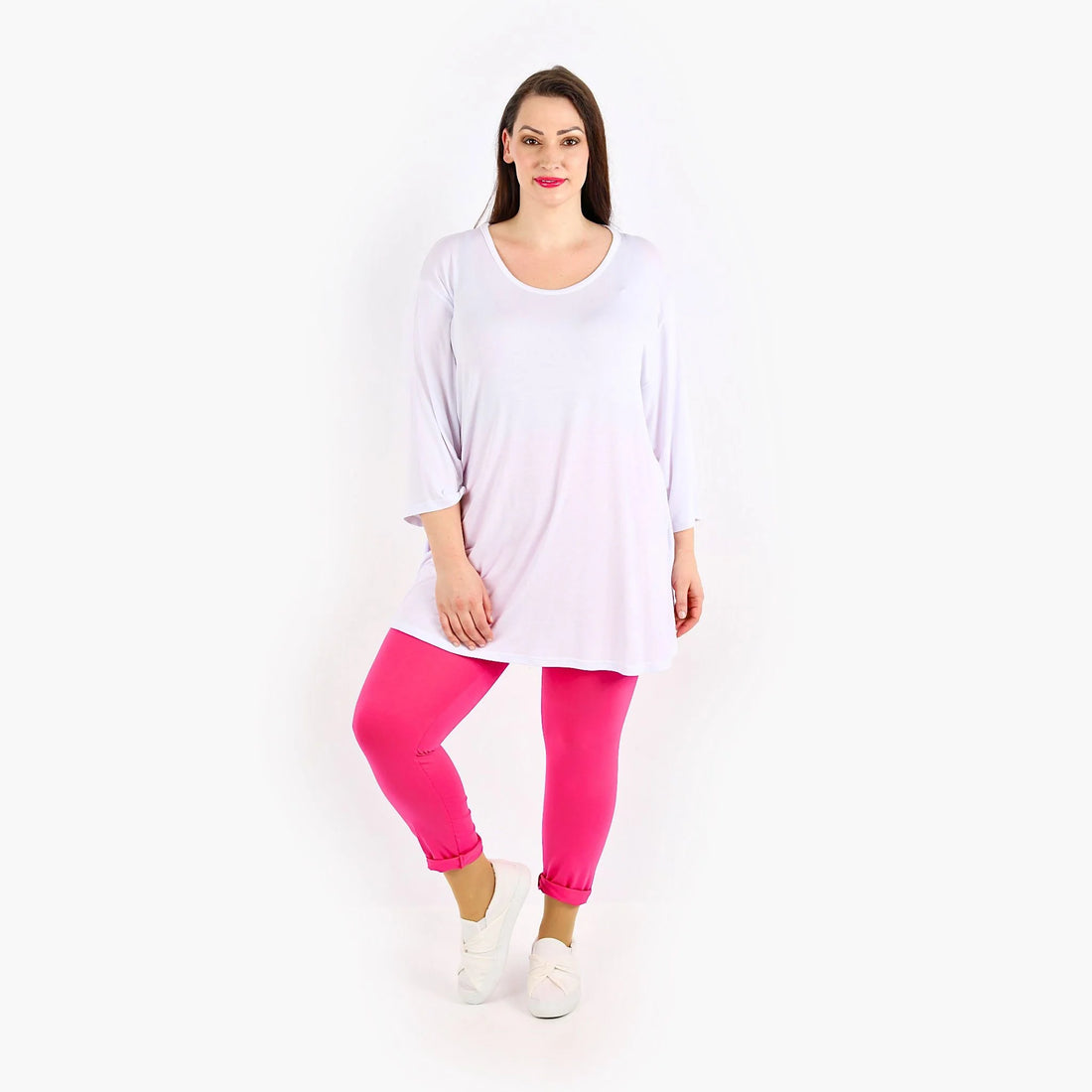  Leggings von AKH Fashion aus Viskose in gerader Form, 1233.0P100, Fuchsia, Schick, Modern