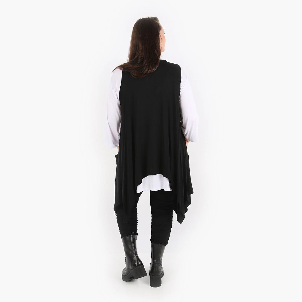  A-Form Weste von AKH Fashion aus Viskose, 1312.00110, Schwarz, Schick, Modern, Bequem