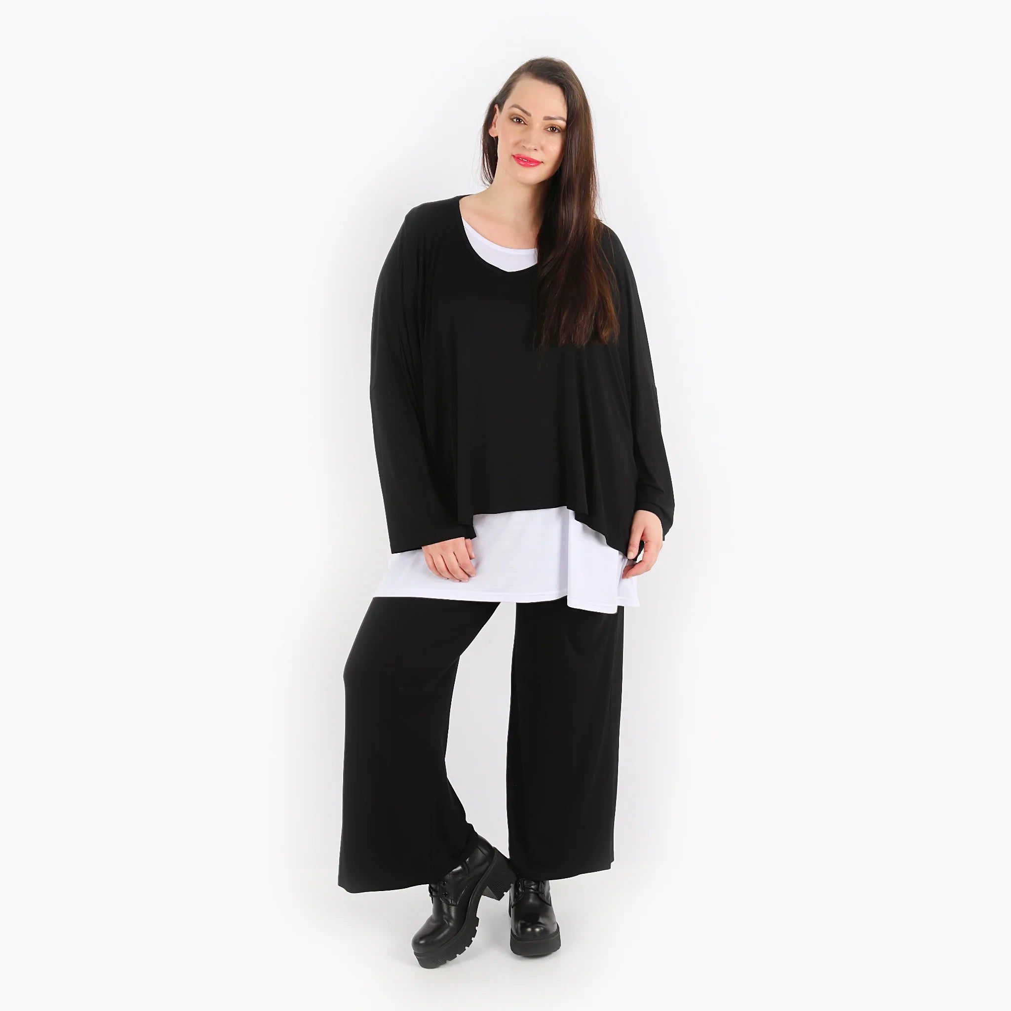  AKH Fashion Hose in gerader Form, aus Viskose, 1312.00225, Schwarz, Schick, Modern, Bequem