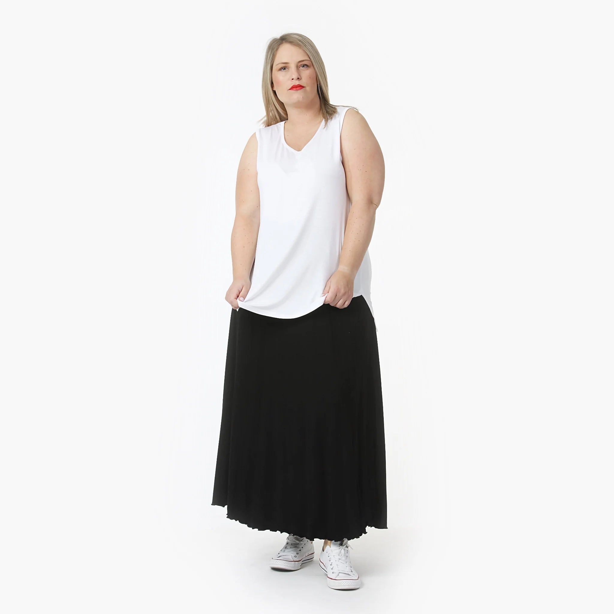  AKH Fashion Top in gerader Form, aus Viskose, 1312.00226, Weiß, Schick, Modern, Bequem