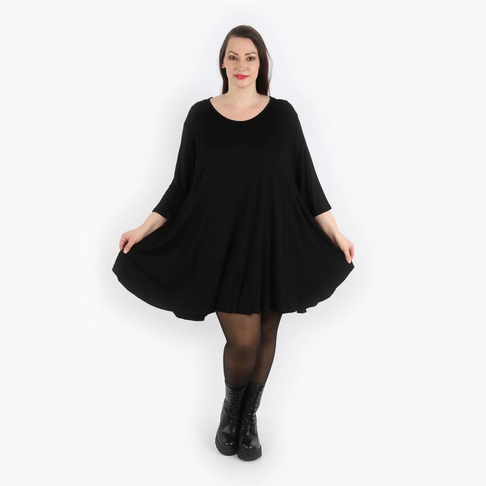  Bigshirt von AKH Fashion aus Viskose in Glocken-Form, 1312.00592, Schwarz, Unifarben, Schick