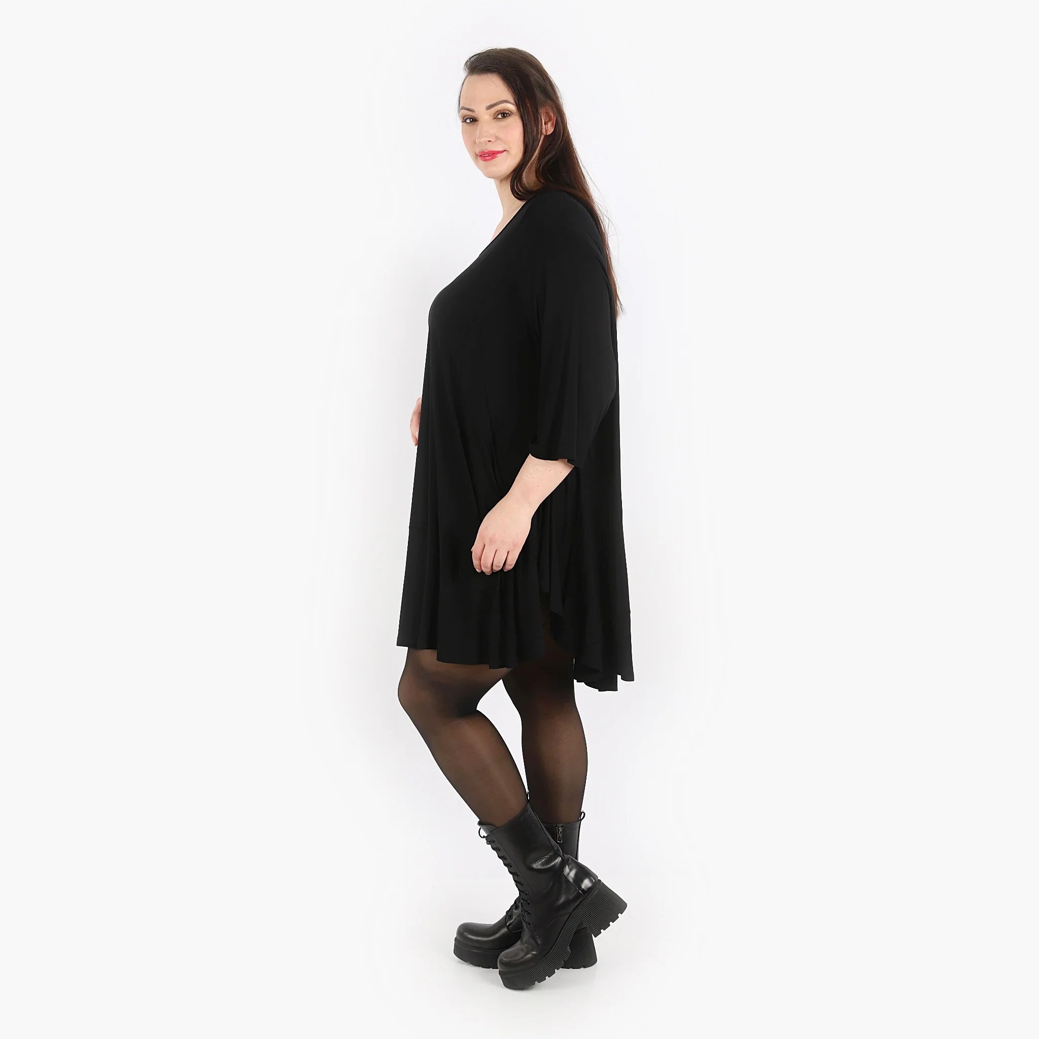  AKH Fashion Bigshirt in Glocken-Form, aus Viskose, 1312.00592, Schwarz, Schick, Modern