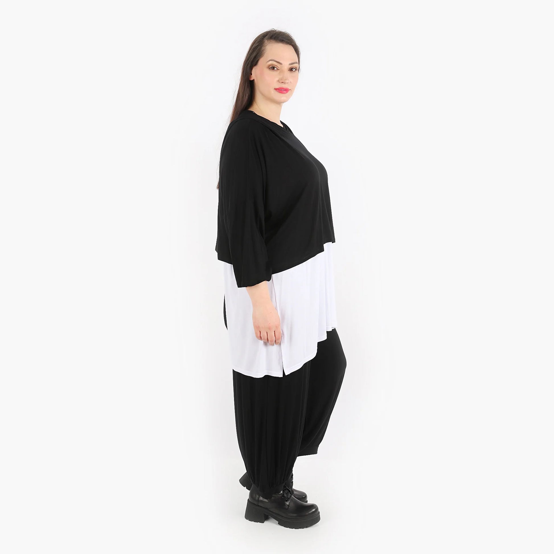  Bigshirt von AKH Fashion aus Viskose in kastiger Form, 1312.01039, Schwarz, Schick, Modern