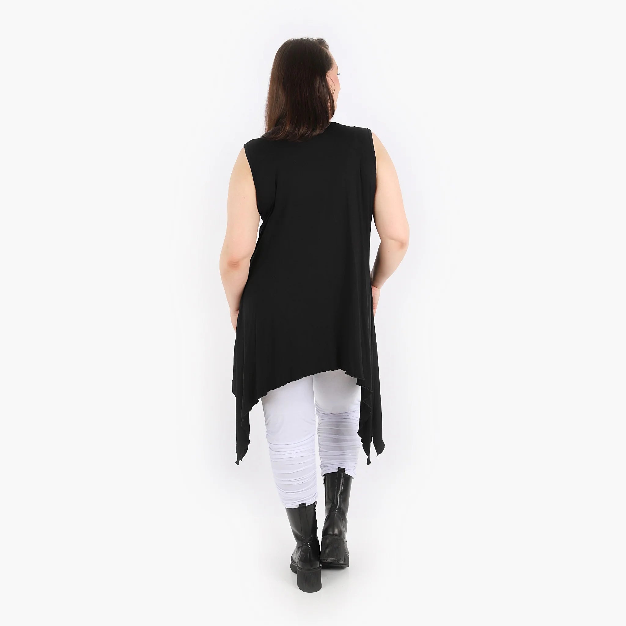  Zipfel Top von AKH Fashion aus Viskose, 1312.01975, Schwarz, Schick, Modern, Bequem