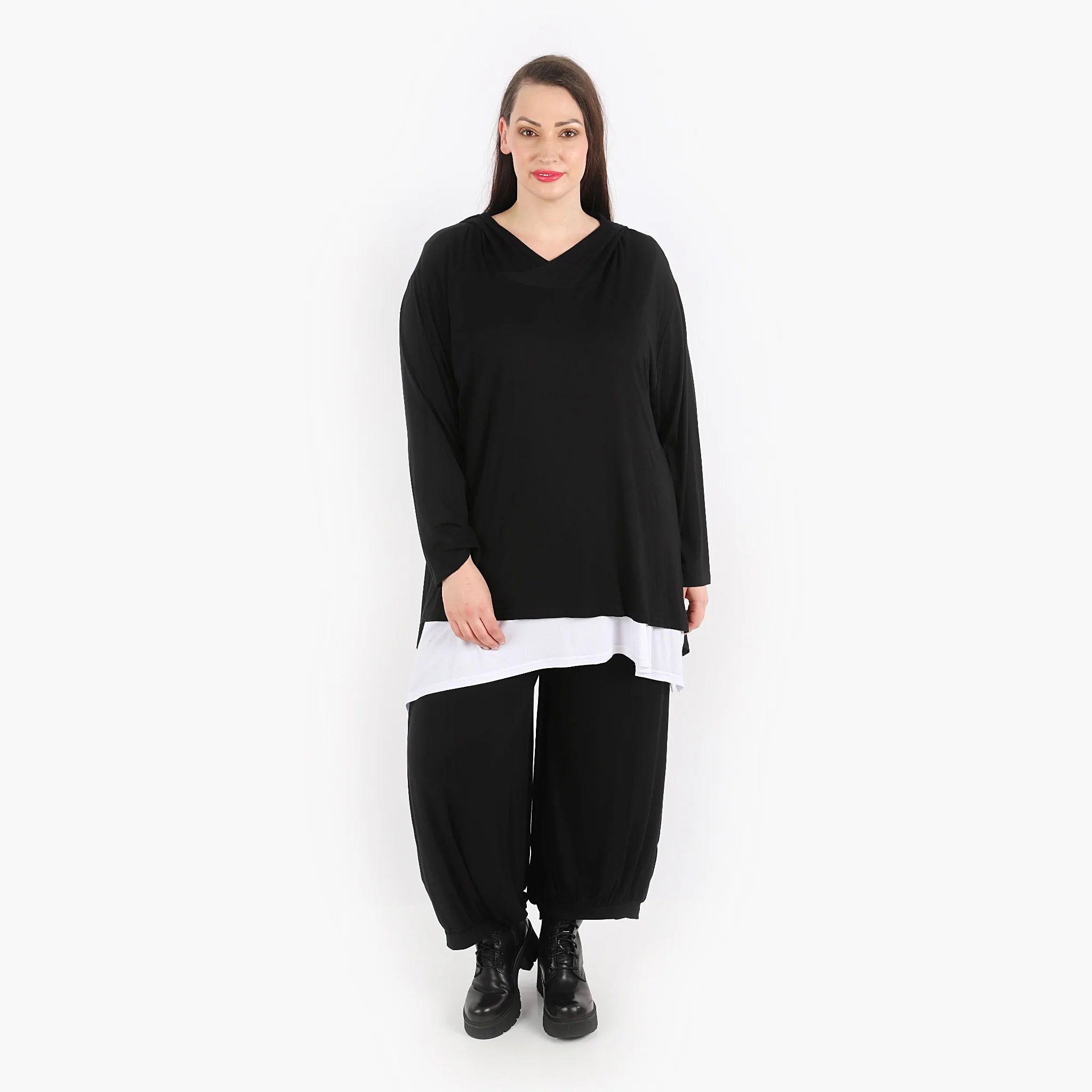  A-Form Shirt von AKH Fashion aus Viskose, 1312.03073, Schwarz, Schick, Modern, Bequem