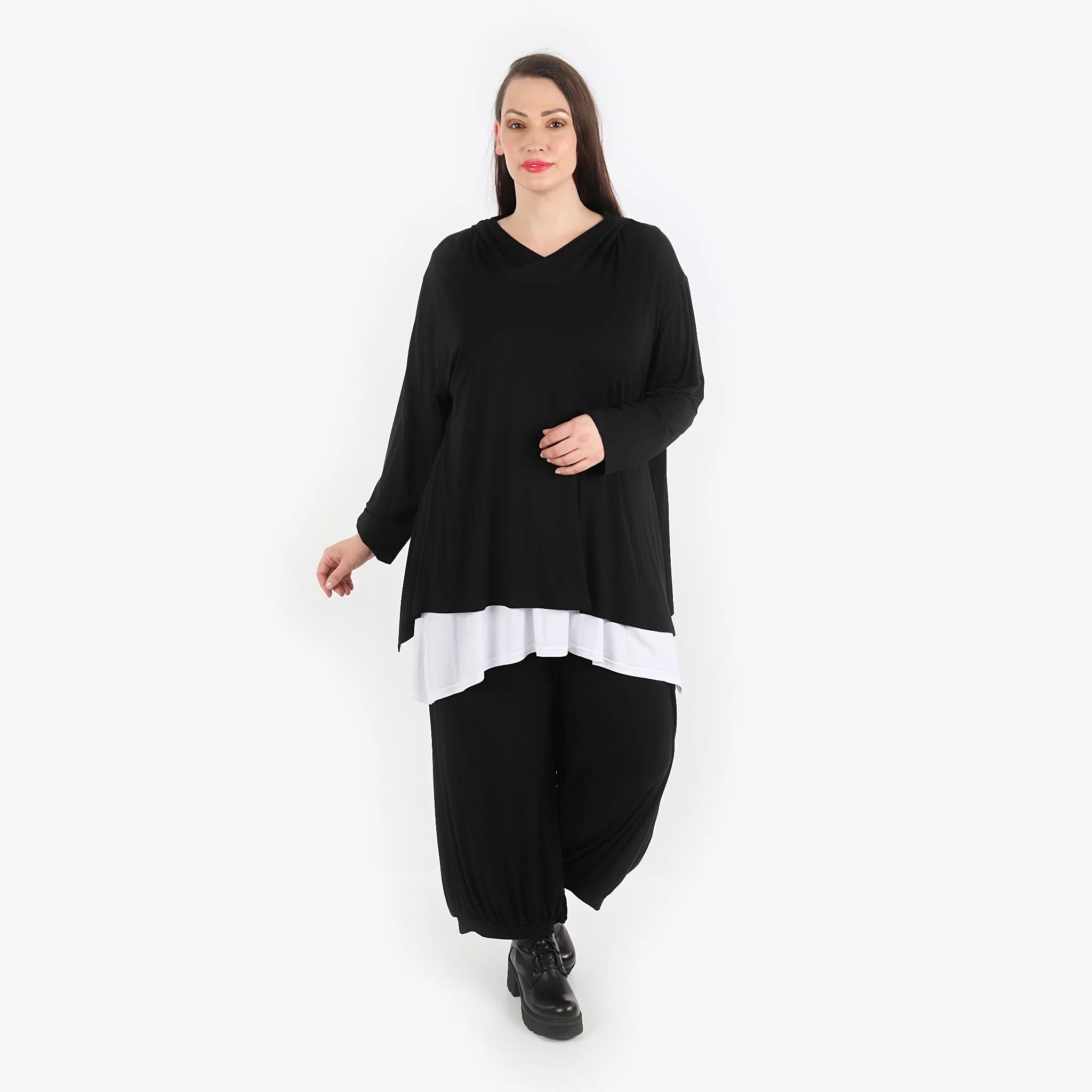  A-Form Shirt von AKH Fashion aus Viskose, 1312.03073, Schwarz, Schick, Modern, Bequem