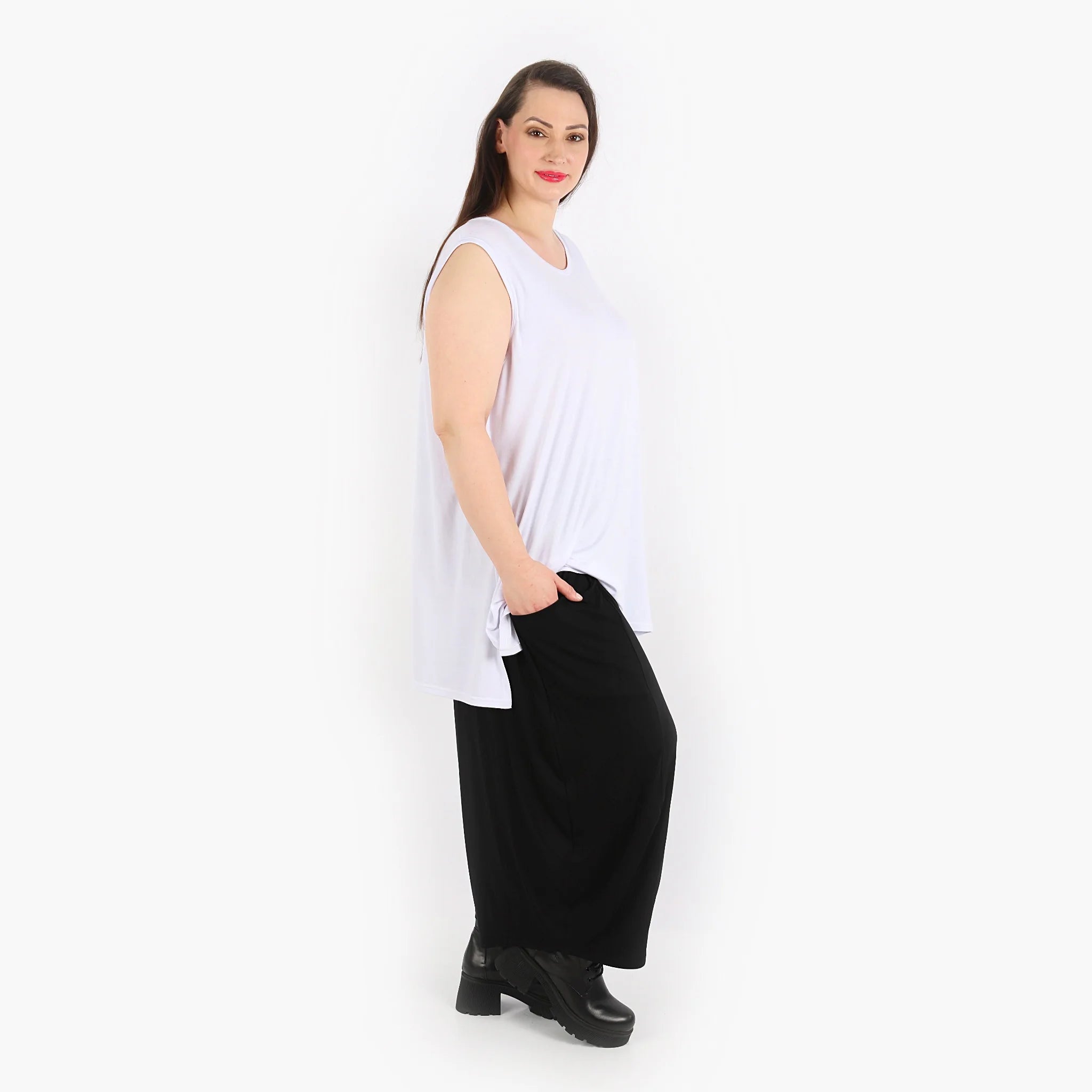  AKH Fashion Top in gerader Form, aus Viskose, 1312.06675, Weiß, Schick, Modern, Bequem