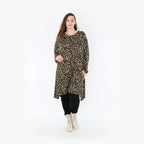  A-Form Bigshirt von AKH Fashion aus Viskose, 1370.02666, Schwarz-Braun-Grün, Animal, Schick