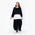 Überwurf von AKH Fashion aus Materialmix in kastiger Form, ausgefallene Lagenlook Mode