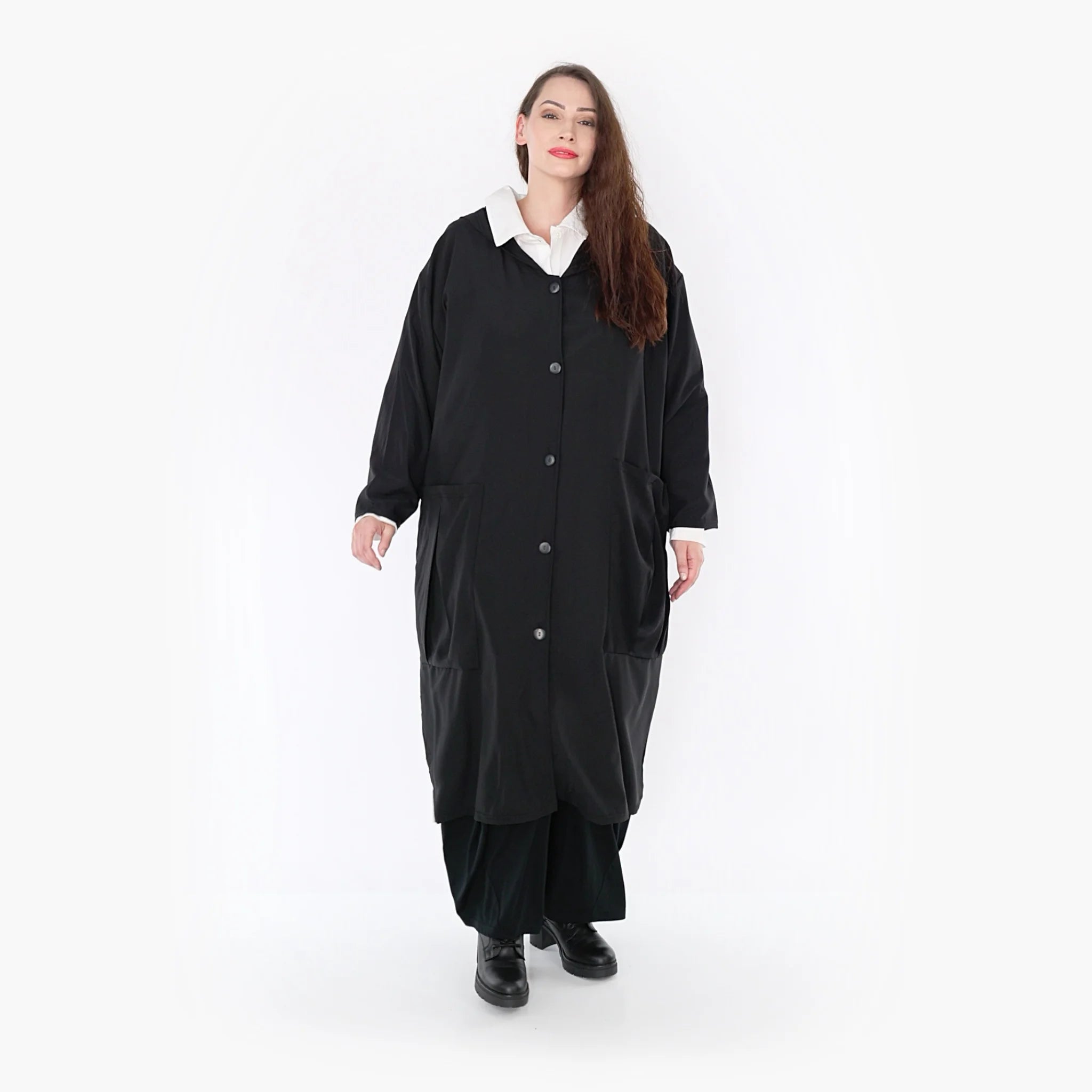  A-Form Mantel von AKH Fashion aus Viskose, 1325.06976, Schwarz, Schick, Modern, Bequem