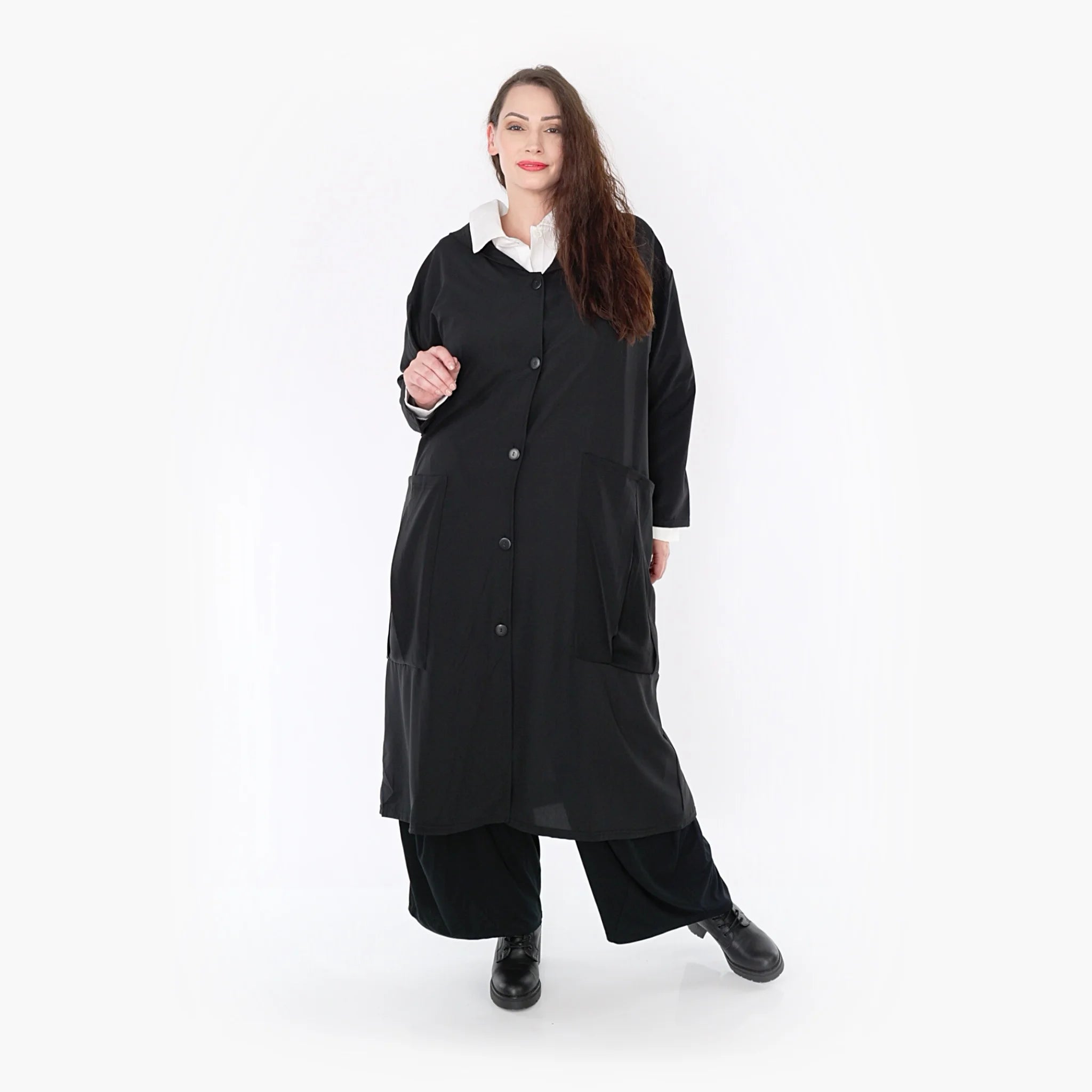  A-Form Mantel von AKH Fashion aus Viskose, 1325.06976, Schwarz, Schick, Modern, Bequem