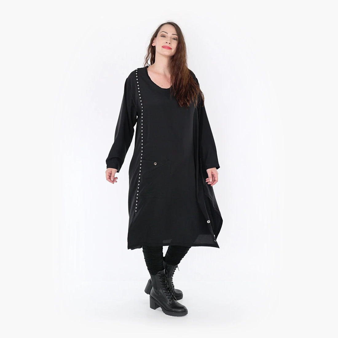  A-Form Kleid von AKH Fashion aus Viskose, 1325.06982, Schwarz, Unifarben, Schick, Modern