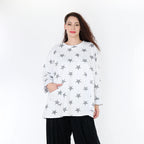  AKH Fashion Bigshirt in gerader Form, aus Baumwolle, 1328.02153, Weiß-Grau, Schick, Modern