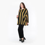  A-Form Bigshirt von AKH Fashion aus Materialmix, 1331.00593, Gelb-Schwarz-Weiß, Schick