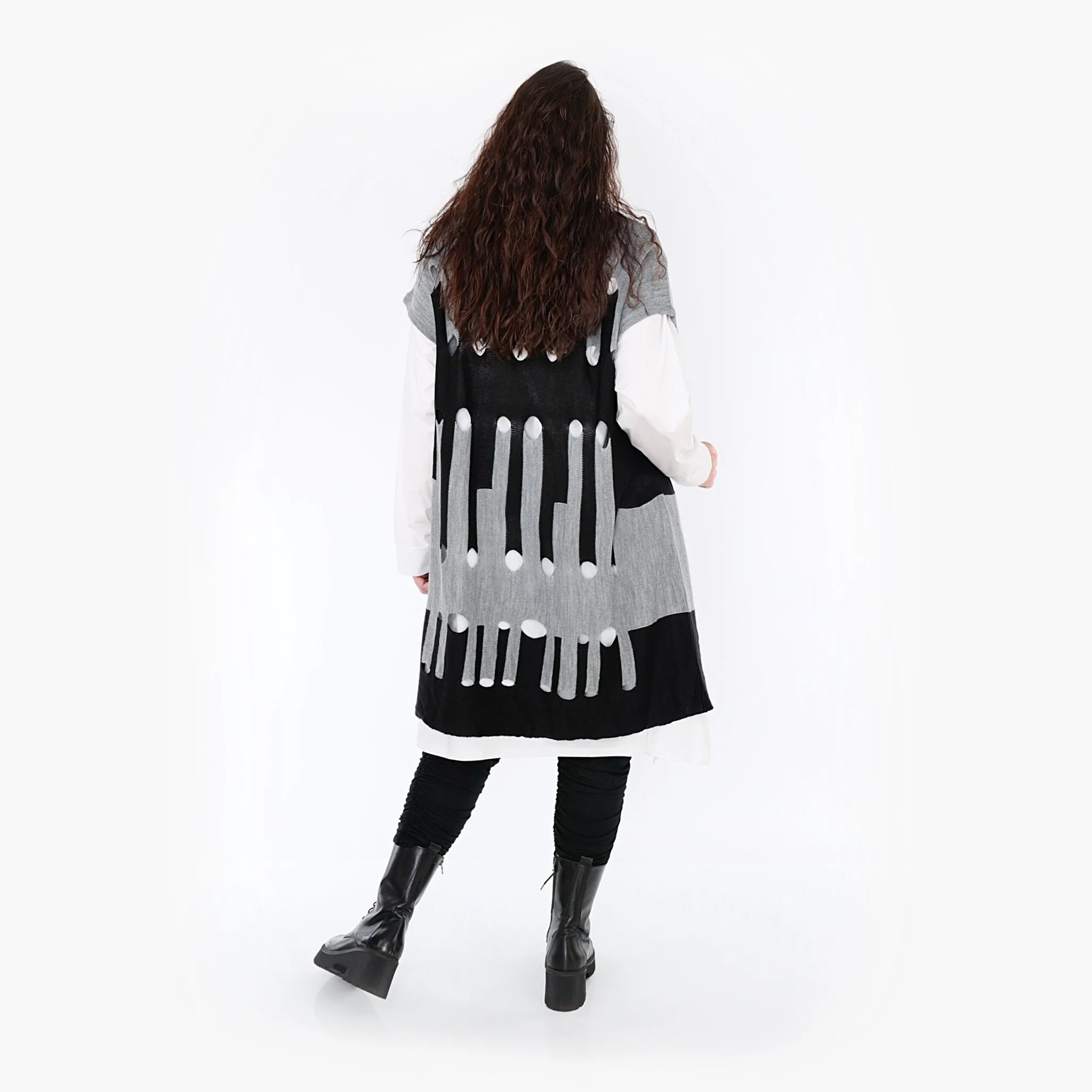  AKH Fashion Überwurf in kastiger Form, aus Baumwolle, 1337.02415, Grau-Schwarz, Schick