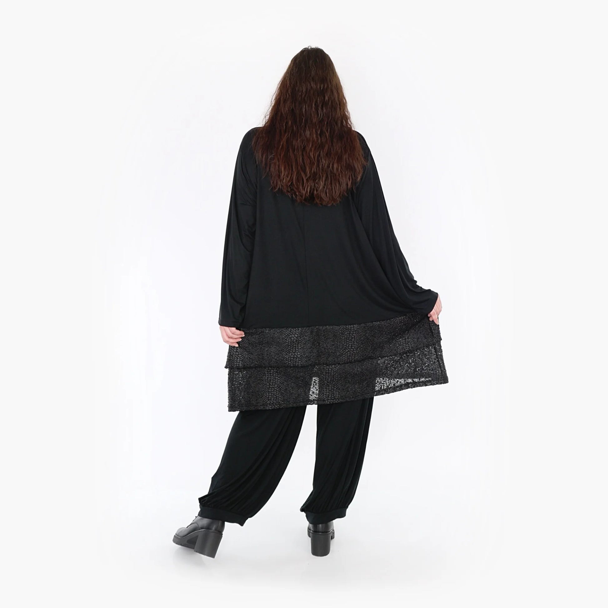  A-Form Bigshirt von AKH Fashion aus Viskose, 1339.06890, Schwarz, Unifarben, Schick, Modern