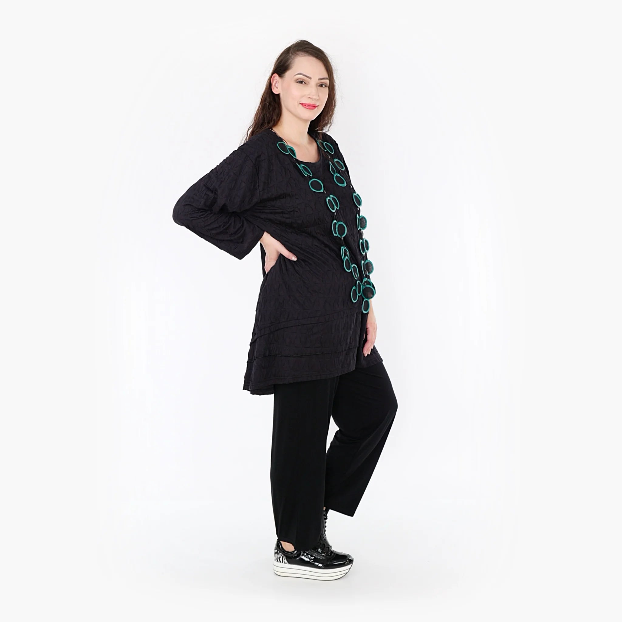  A-Form Shirt von AKH Fashion aus Viskose, 1341.06976, Schwarz, Schick, Modern, Bequem