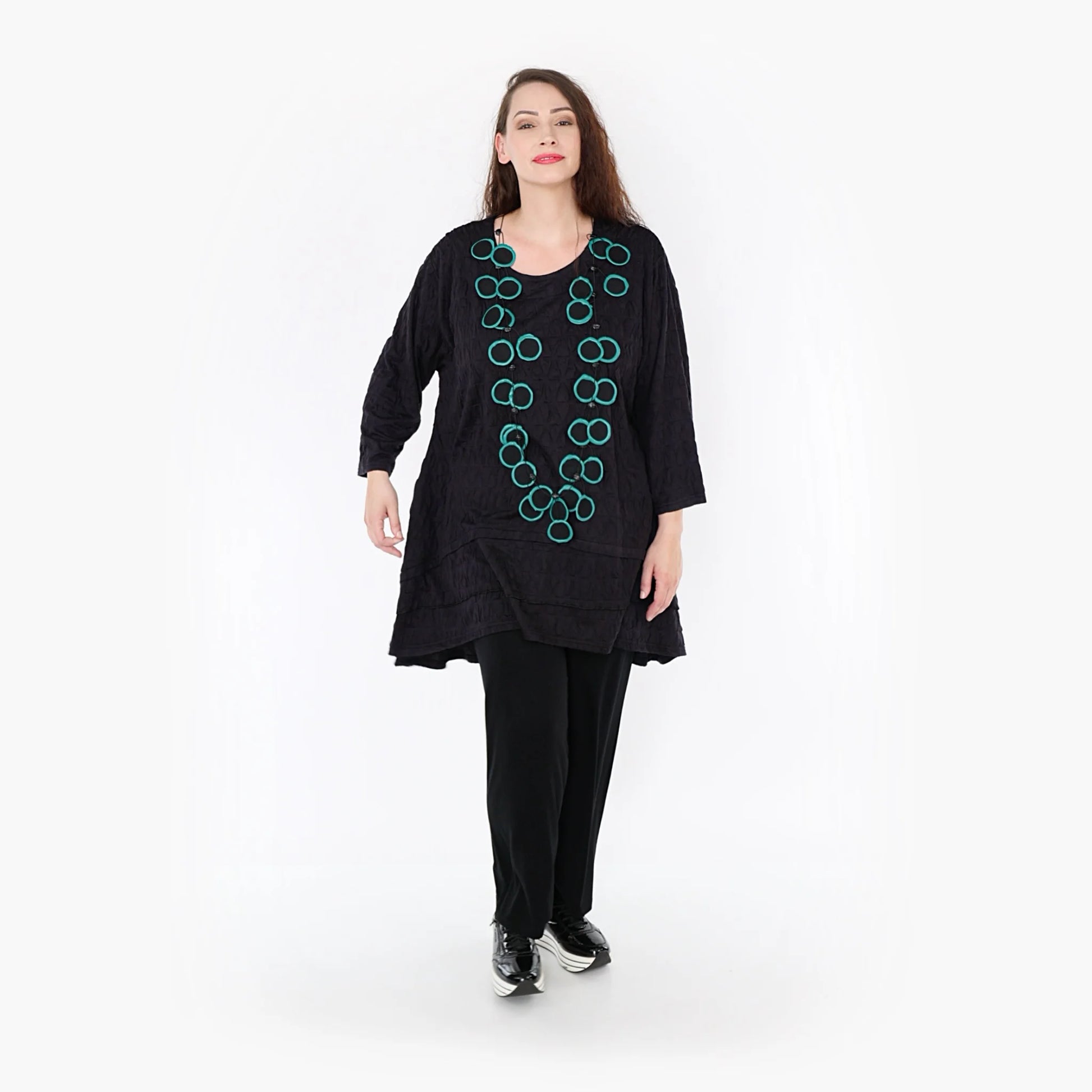  A-Form Shirt von AKH Fashion aus Viskose, 1341.06976, Schwarz, Unifarben, Schick, Modern