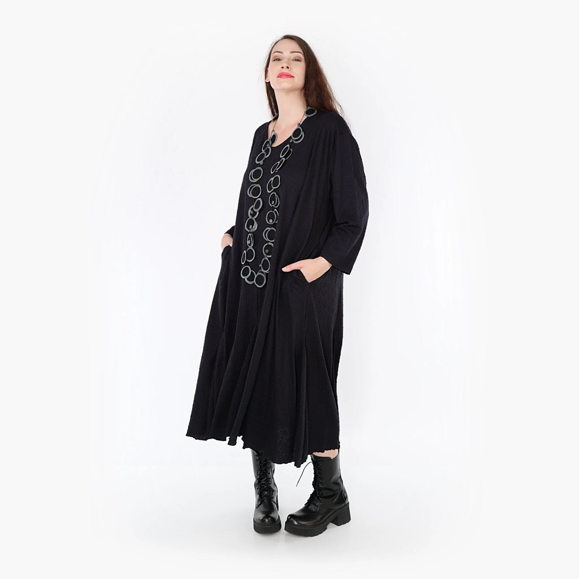  A-Form Kleid von AKH Fashion aus Viskose, 1342.06972, Schwarz, Unifarben, Schick, Modern