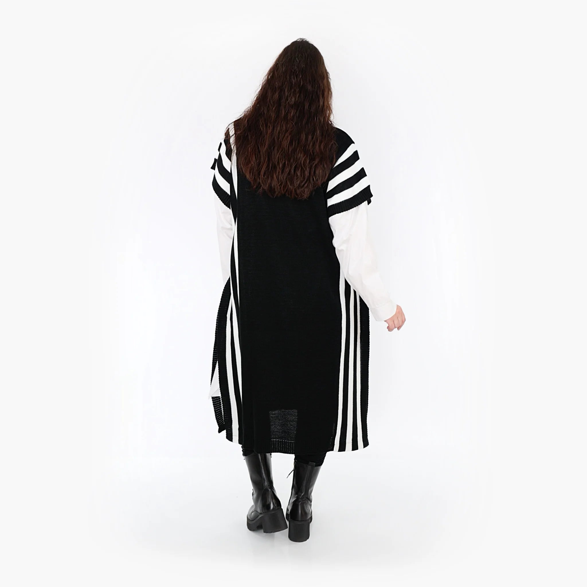  AKH Fashion Überwurf in gerader Form, aus Baumwolle, 1343.02342, Schwarz-Weiß