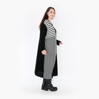  AKH Fashion Kleid in gerader Form, aus Baumwolle, 1343.02401, Schwarz-Weiß, Streifen