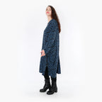 Ballonkleid von AKH Fashion aus Viskose, 1344.06942, Petrol-Schwarz, Schick, Modern