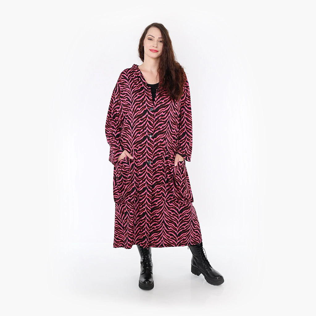 Ballonmantel von AKH Fashion aus Viskose, 1344.06976, Fuchsia-Schwarz, Schick, Modern