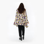  A-Form Bigshirt von AKH Fashion aus Viskose, 1345.00593, Violett-Lime-Schwarz, Grafik