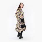  Ballonkleid von AKH Fashion aus Viskose, 1345.06981, Violett-Lime-Schwarz, Grafik, Schick