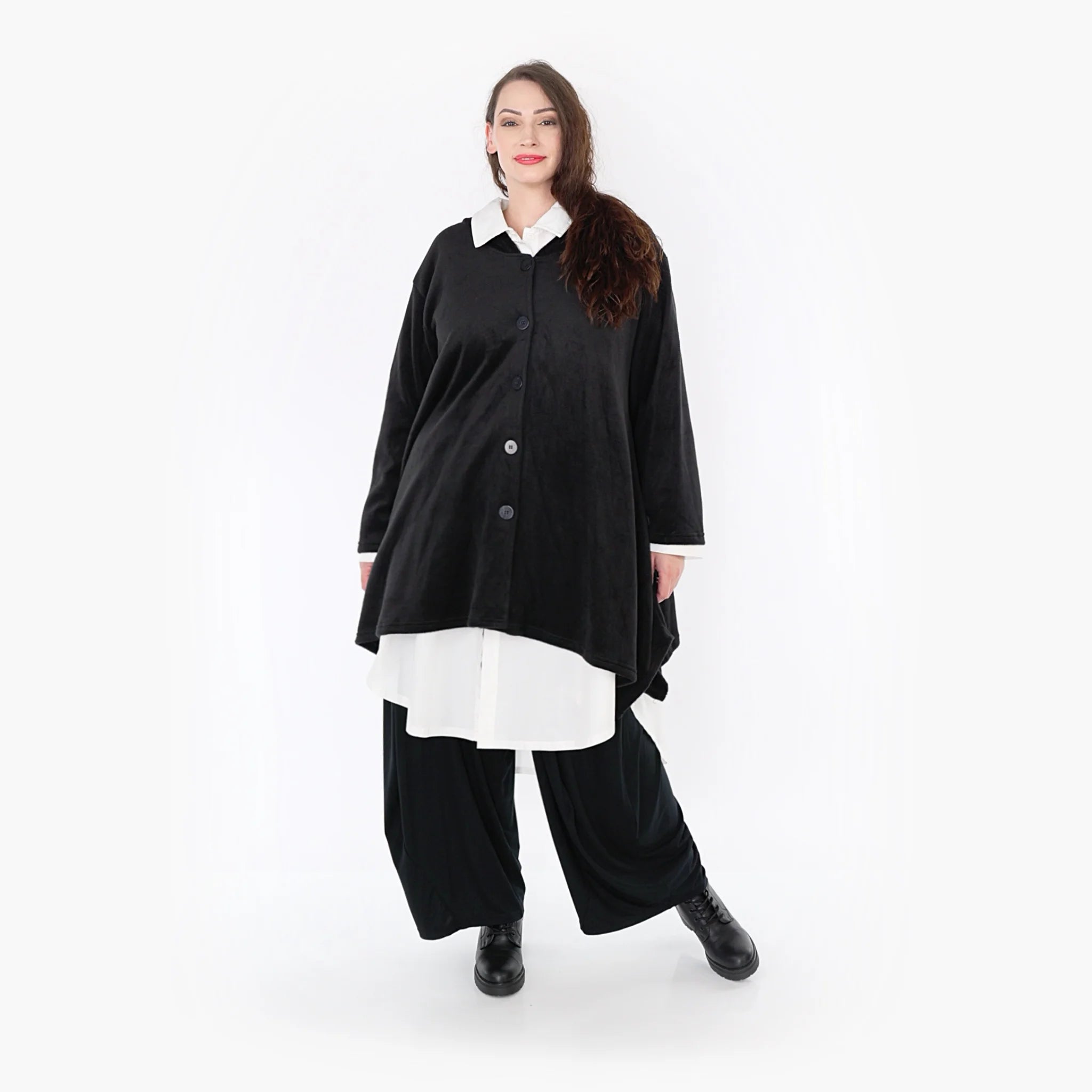  A-Form Jacke von AKH Fashion aus Polyester, 1348.02030, Schwarz, Schick, Modern, Bequem