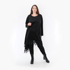  AKH Fashion Kleid in asymmetrischer Form, aus Polyester, 1348.06875, Schwarz, Schick